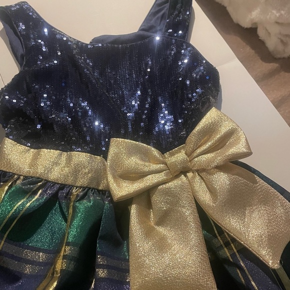 Bonnie Jean Girls (12) Navy Plaid Hi-Low Party Dress with Matching Doll Dress - Picture 14 of 15